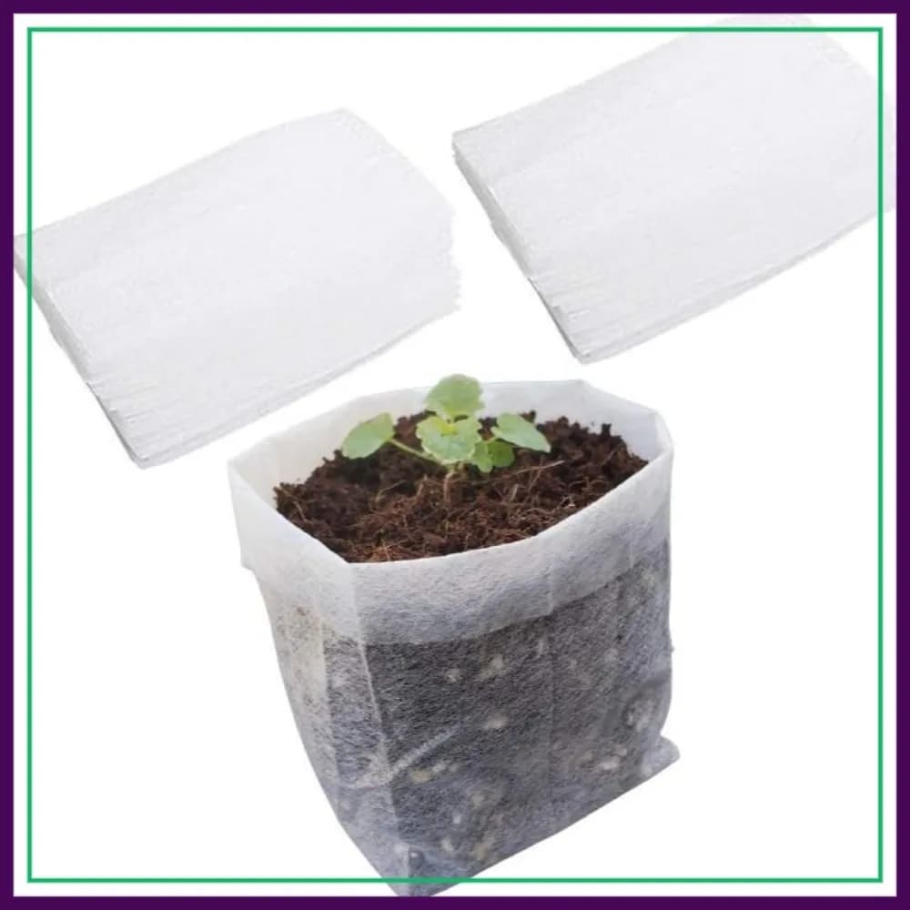 100 Pezzi Sacchetti in Tessuto Non Tessuto per Semina, Sacchetti per Piante, Patate, Fiori, Pomodori (14,5 cm x 14,5 cm)