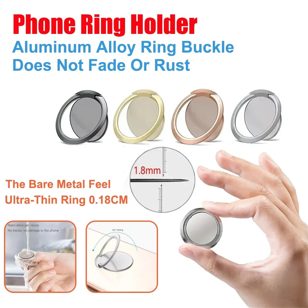 Ultra slim metal ring holder for phone 360 ° Folding stand with rotation Magnetic bracket for universal phone for car