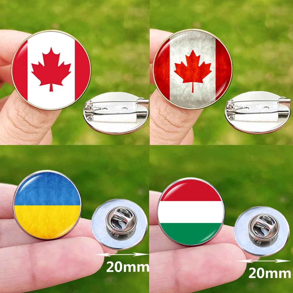 Ungheria ucraina Canada bandiera zaino distintivo emblema nazionale foglia d'acero immagine personalizzata spilla moda spilla