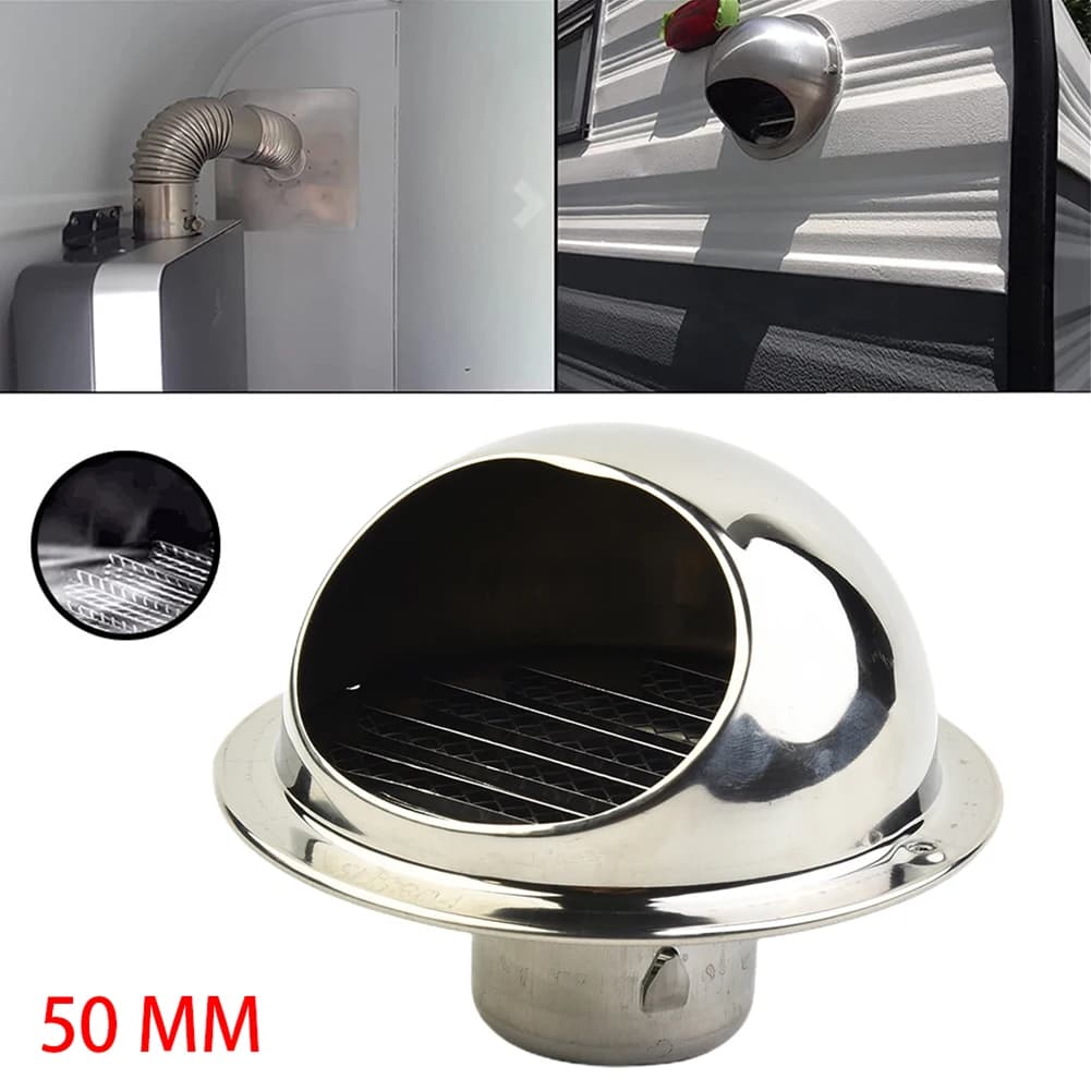 Griglia di Ventilazione in Acciaio Inox, Griglia di Scarico Aria, Uscita di Ventilazione per Riscaldamento e Raffreddamento, Tappo Impermeabile 50mm