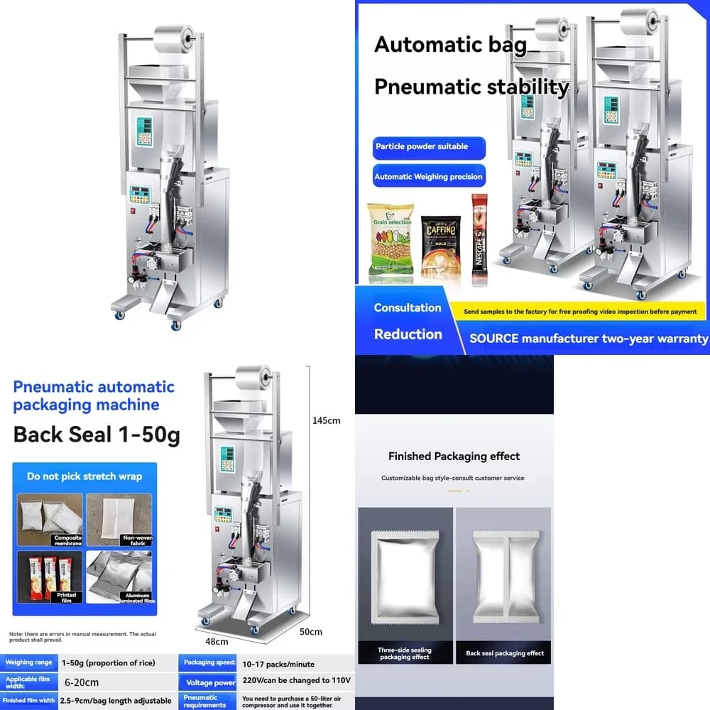 Macchina Imballatrice Pneumatica Automatica per Pesatura Quantitativa di Granuli in Scatola, Polveri, Snack, Frutta Secca e Alimenti