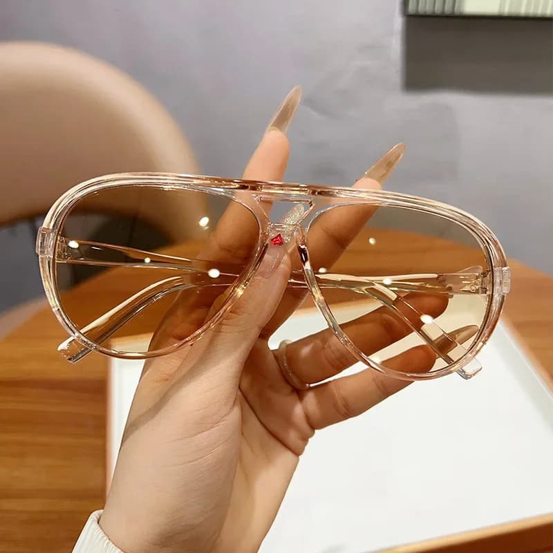 Trendy Double Beam Sunglasses for Women Luxury Brand Designer Large Frame Sun Glasses Female Classic Men Eyewear UV400 Shades