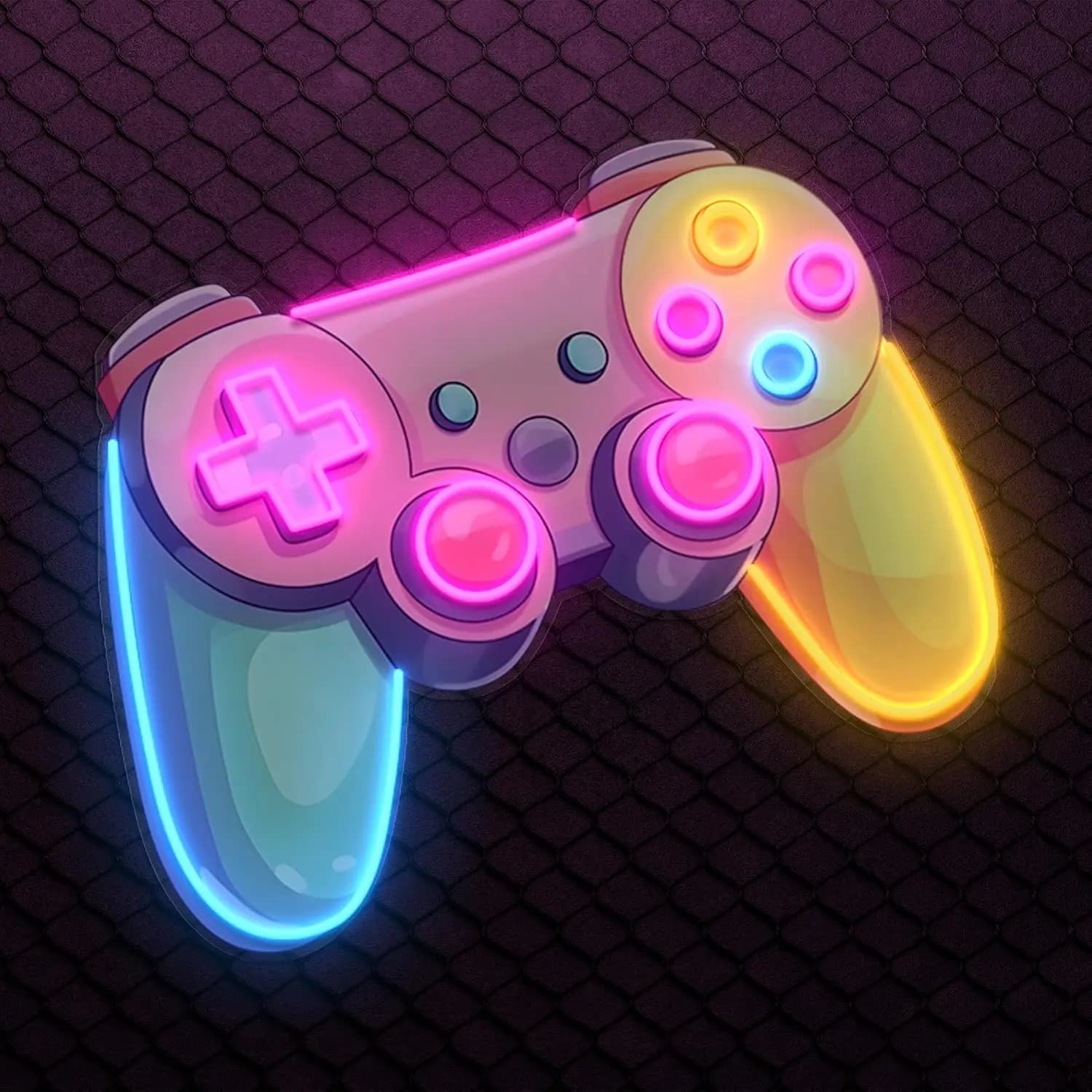 Gamepad Controller Insegna al neon Luce al neon a LED dimmerabile per sala giocatori Internet Bar Parete Pop Art Stoppie Decor Regali per ragazzi Bambini