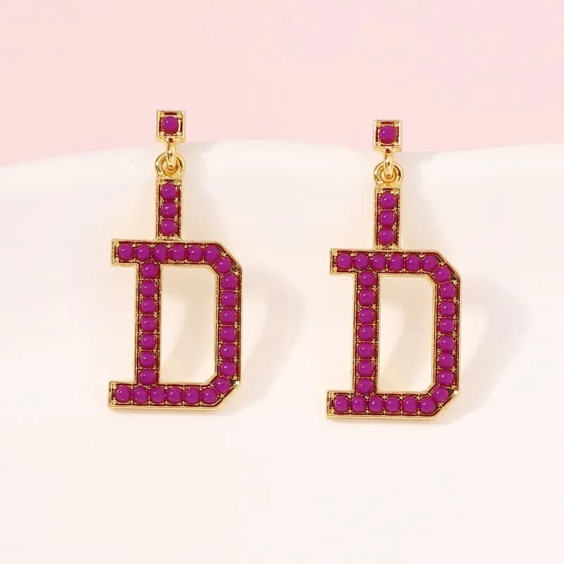 Orecchini a Forma di Lettera D con Diamante, Eleganti e Versatili, Gioielli di Lusso Leggero per Donne