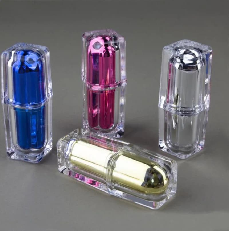 Flacone in Plastica da 15ml Rosa/Oro/Blu/Argento, Forma Quadrata con Pompa per Lozione/Emulsione/Siero/Fondotinta/Tonico, Confezione Cosmetica