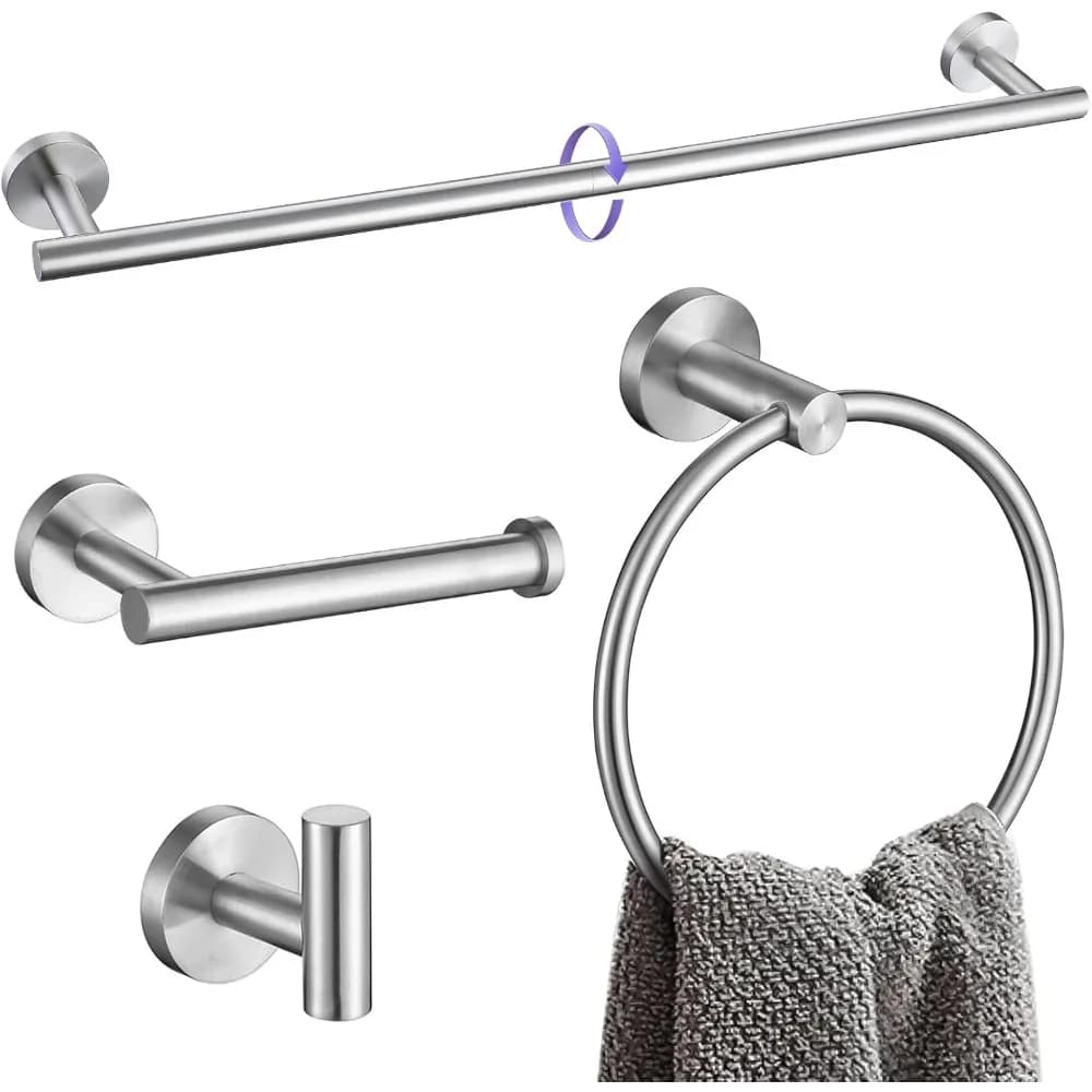 Set di accessori per il bagno, portasciugamani, set, set di accessori per il bagno regolabili da 27,5 pollici