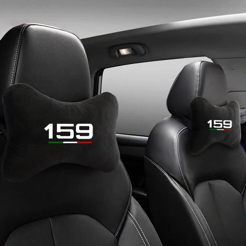 Cuscino per il collo dell'auto in pelle scamosciata poggiatesta del sedile cuscino di supporto lombare protezione della colonna vertebrale per accessori auto Alfa Romeo 159