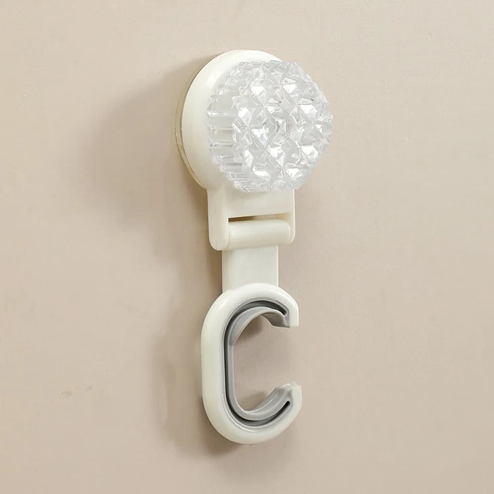 Set di 3 Ganci da Parete per Mop, Supporto a Ventosa Salvaspazio, Clip per Scopa, Organizzatore per Cucina