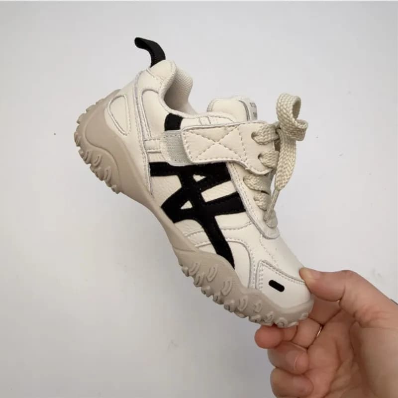 Autumn New Fashion Children's Casual Shoes Beigeblack 26-37Boys Soft Bottom Comfortable Student Sports Shoes Girls Running Shoes
