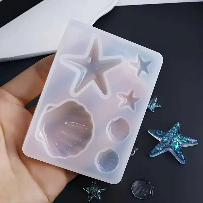 Stampo in Silicone per Creazione di Gioielli con Conchiglie in Resina Epossidica a Tema Oceano, Stampo per Resina UV Fai-da-Te