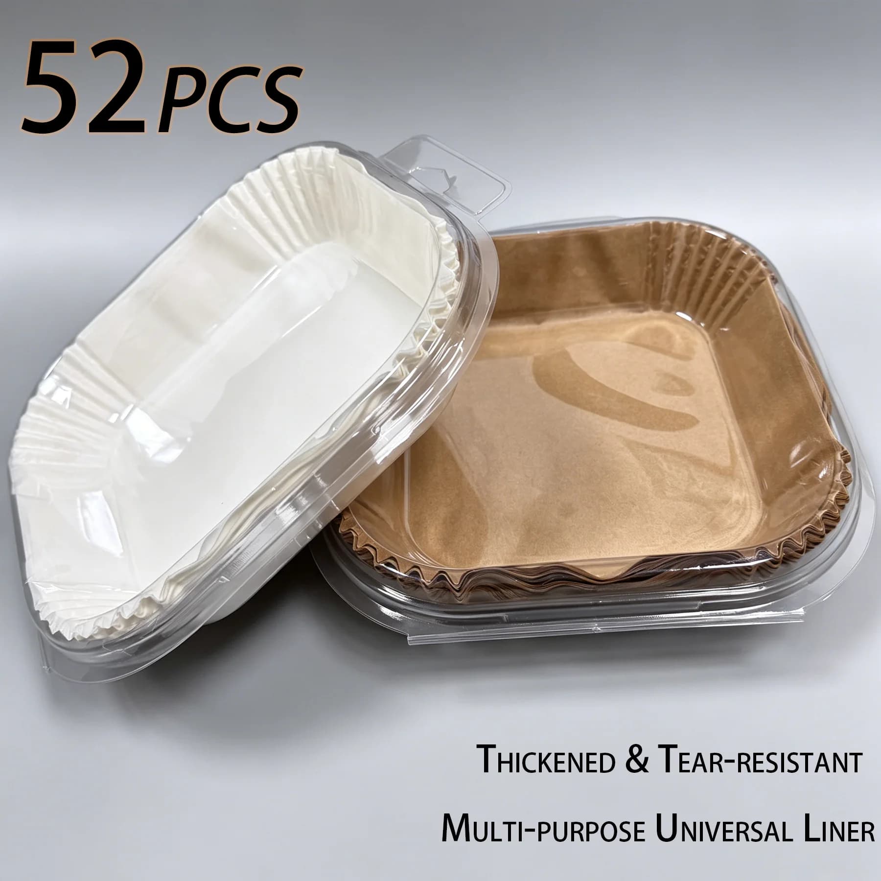 52pcs Square disposable air fryer liners,food-grade heat-resistant oilproof non-stick paper,for baking frying cooking.