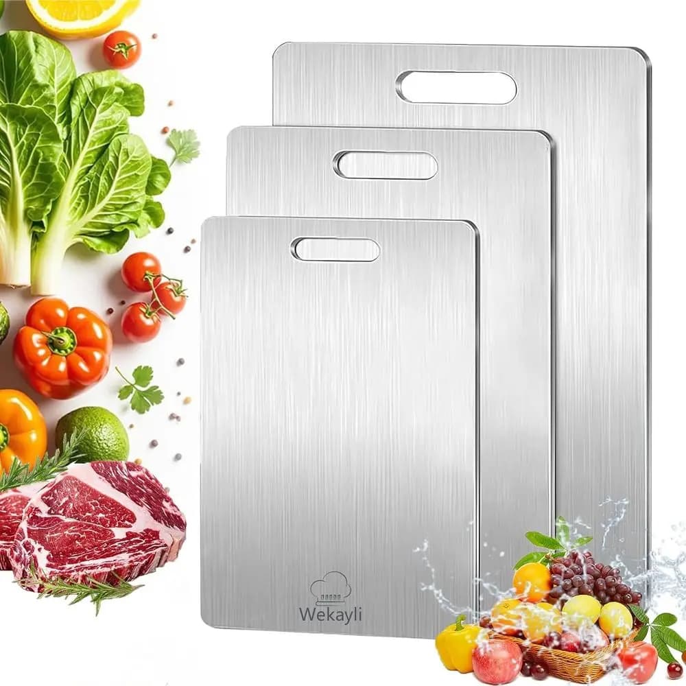 Set of cutters, 3 pieces for kitchen, non-stick stainless steel cutters for meat, fruit and vegetables (15 x 11, 13 x 9, 10)