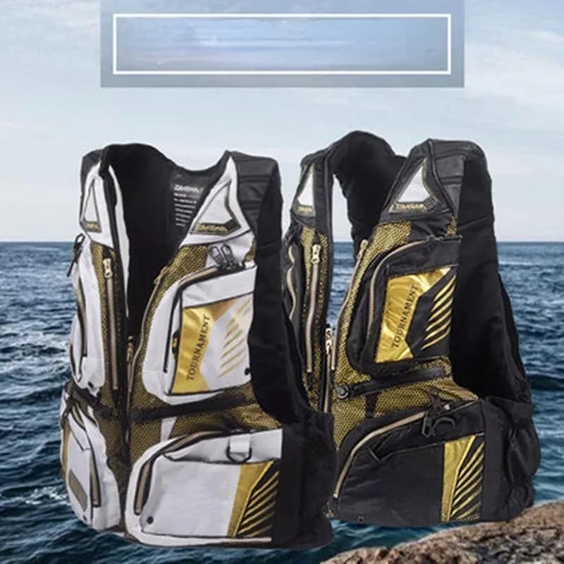 Gilet da pesca professionale da uomo all'aperto Giubbotto di salvataggio da pesca multifunzionale per adulti di grande galleggiamento estivo per il nuoto alla deriva