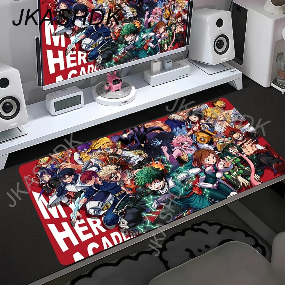 Tappetino per mouse 90x40 cm My Hero Academia Tappetino per tastiera Accessori da gioco Tappetino da scrivania in gomma naturale antiscivolo morbido per ufficio Tapis De Souris