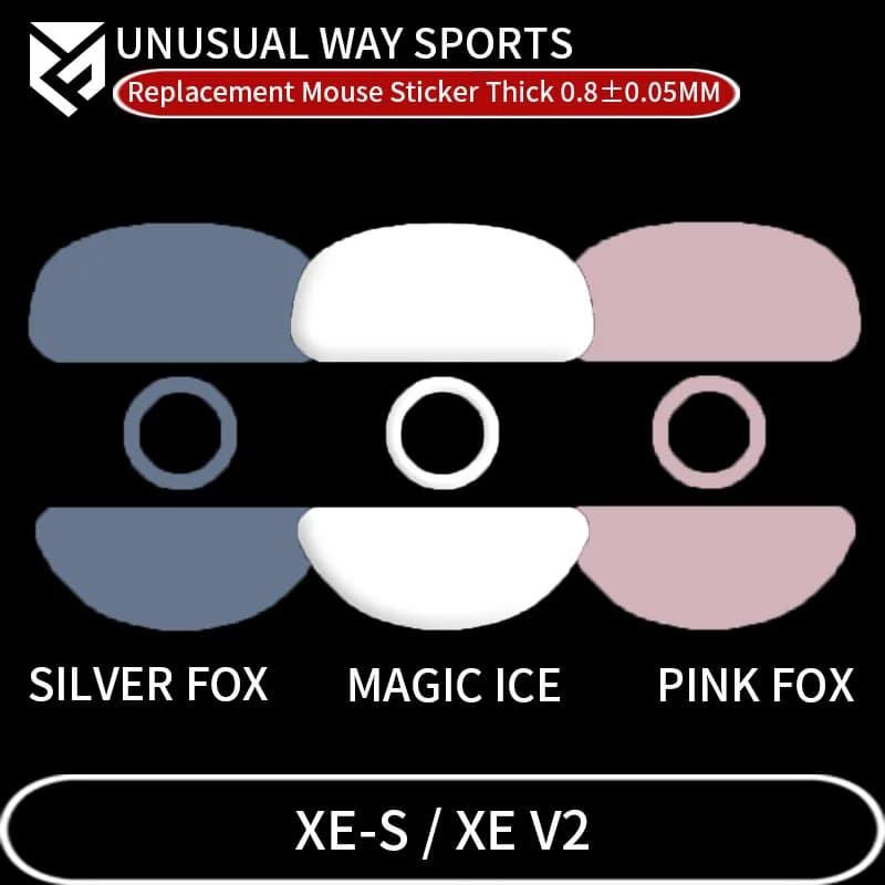 InsolitoWaySports Mouse Pattini Piedi XE-S XES Wireless XEV2 Superficie curvata PTFE Anti collasso Magic Ice Pink Black Silver Fox