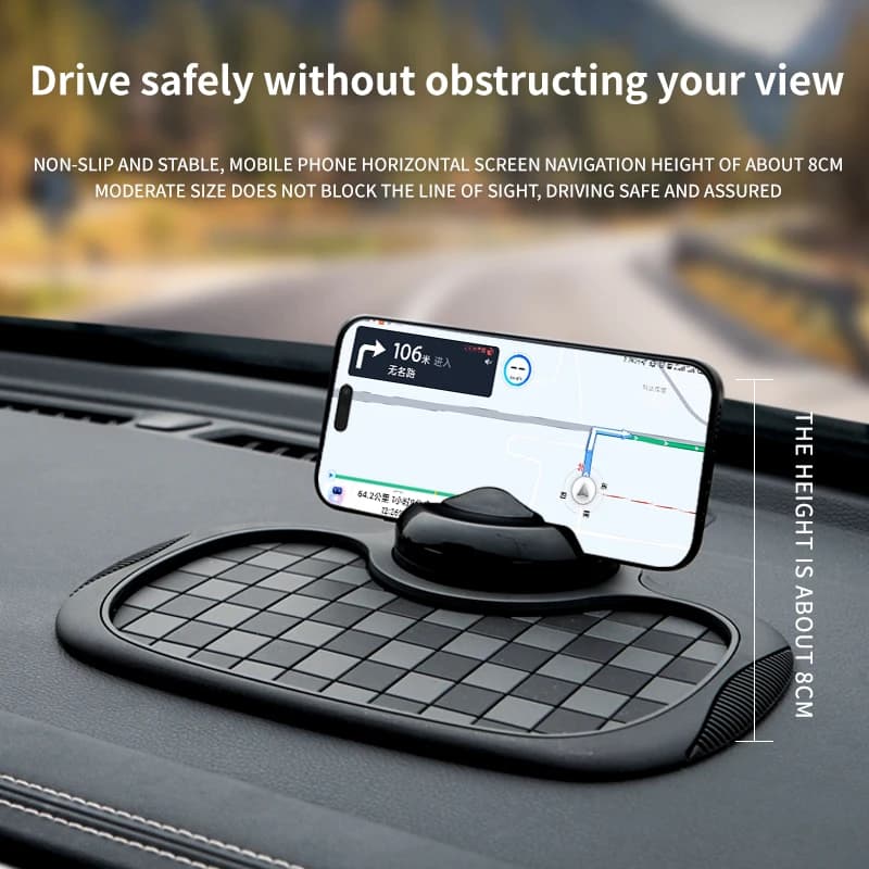 Multifunction Car Anti-slip Mat with Phone Support, Dashboard with Integrated Cellular Door, Anti-slip Car Mats for Phone