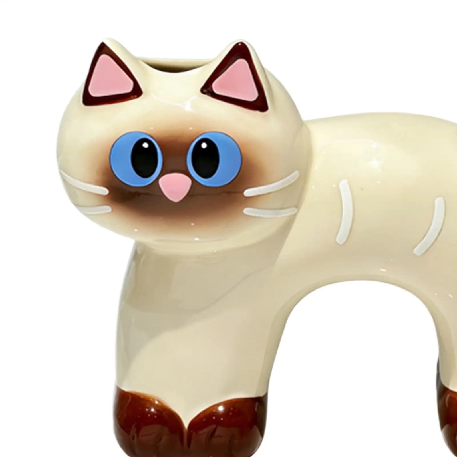 Portaspazzolino a forma di gatto, con doppio foro, antiscivolo, per spazzolino e dentifricio, per il piano del bagno, lavabo e mobiletto.