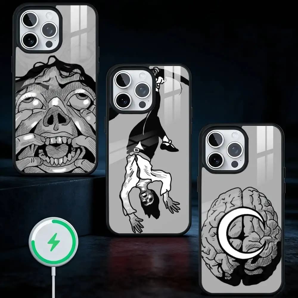 Custodia per telefono P-Phasmophobia Tarot Card per iPhone 17, 16, 15, 14, 13 Plus, Pro Max, magnetica per ricarica wireless MagSafe