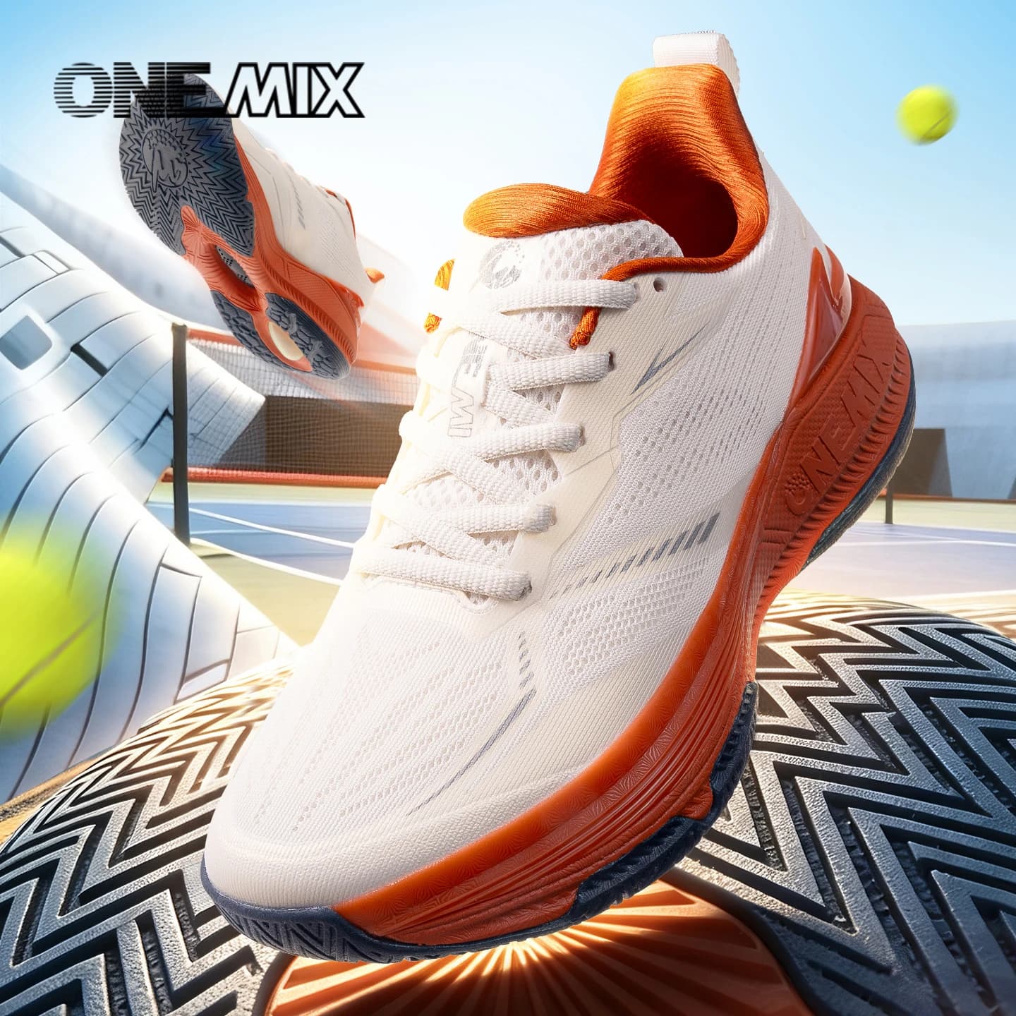 ONEMIX Anti Slip and Wear-resistant Men's Tennis Shoes Shock-absorbing and Comfortable Running Shoes Stable Grip Pick Sneakers