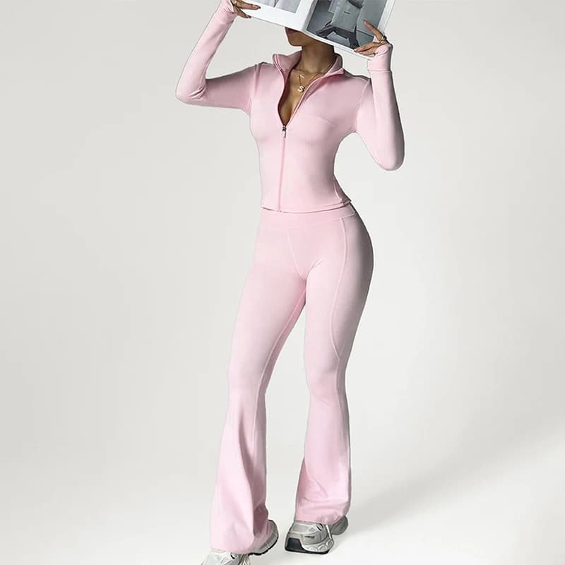 Winter Sports Complex 2 Women's Pieces: Jacket with Zip and Pants for Yoga, Running and Cycling