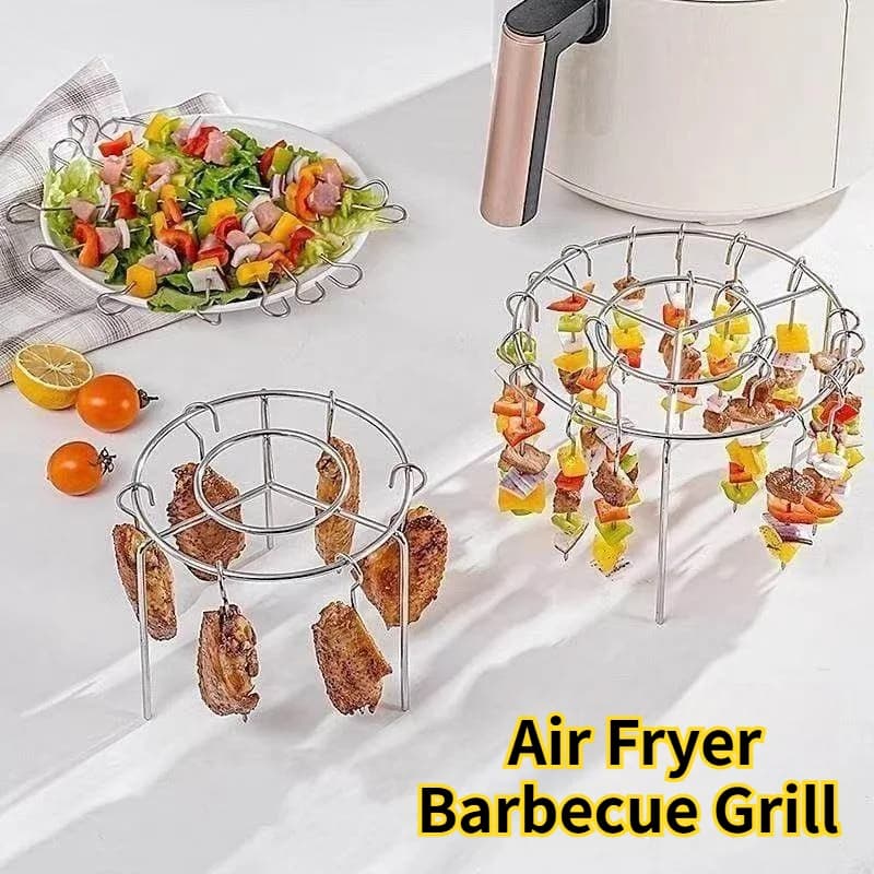 Supporto Rotondo per Spiedini Sospesi, Griglia da Forno/Friggitrice ad Aria/Barbecue in Acciaio Inossidabile Ispessito per Uso Domestico e Esterno