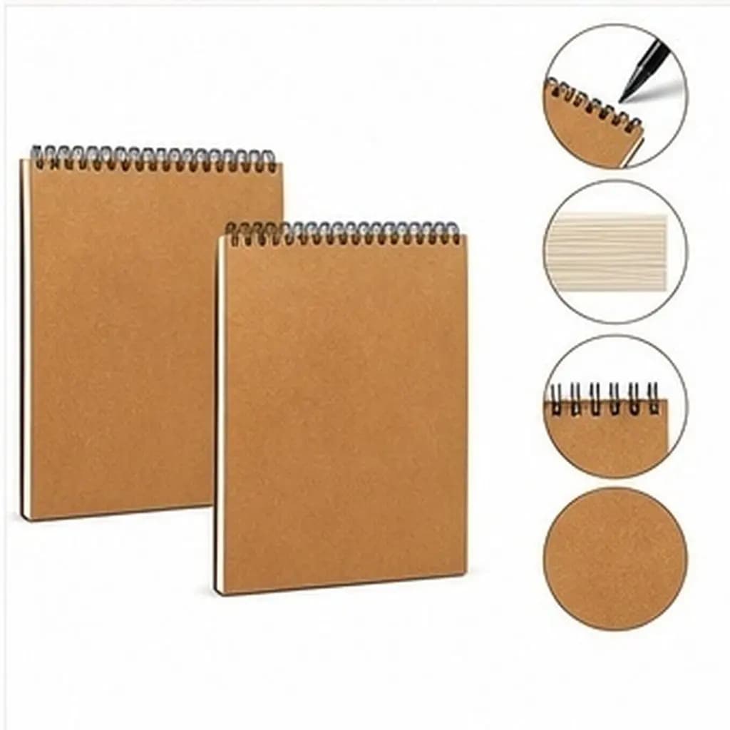 2Pcs Sketch Book A5 Spiral Notepads Simple Design for Drawing Painting Writing Outdoor Class Travel Sketchpad Sketch Book