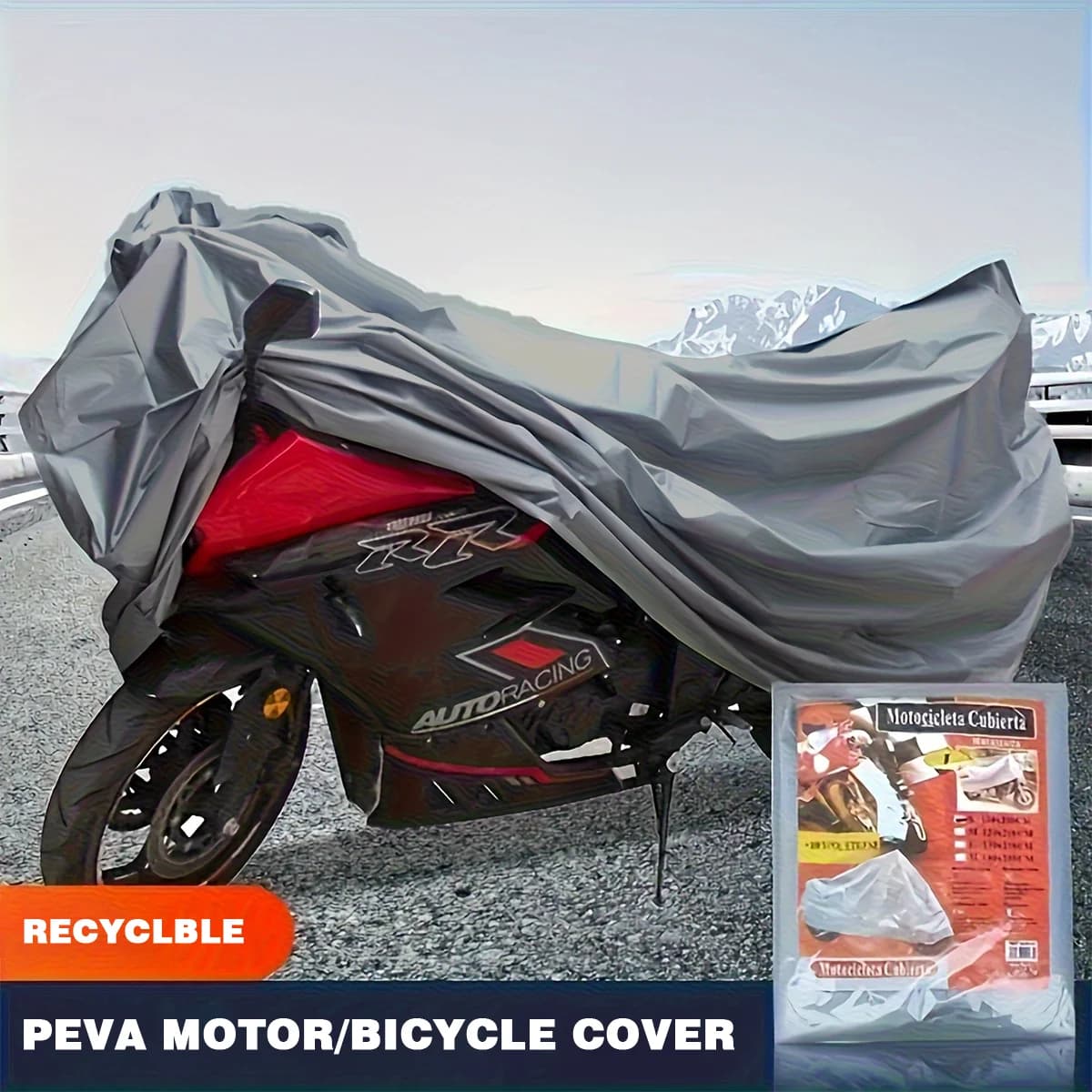 Copertura per moto da esterno impermeabile, resistente al sole, alla polvere e alla neve, per tutte le stagioni. Copertura esterna universale per moto e biciclette