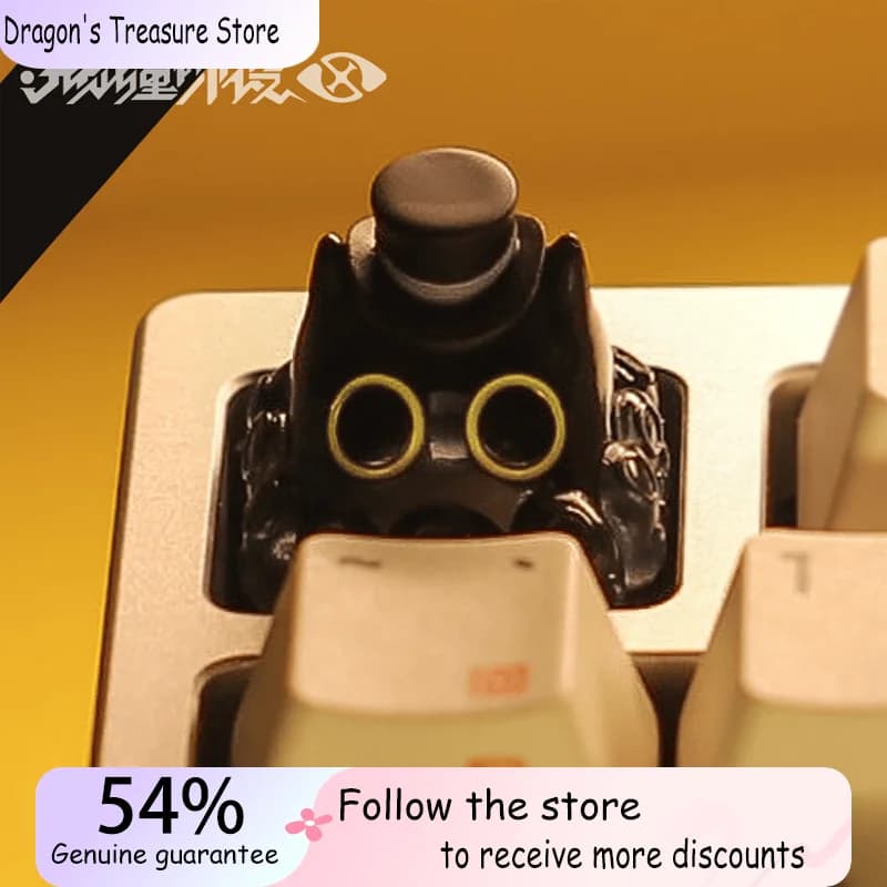 Original translucent keys for mechanical keyboard, cute and adorable design in the form of octopus and cat, Klein Top Hat from the film Lord Of The Mysteries