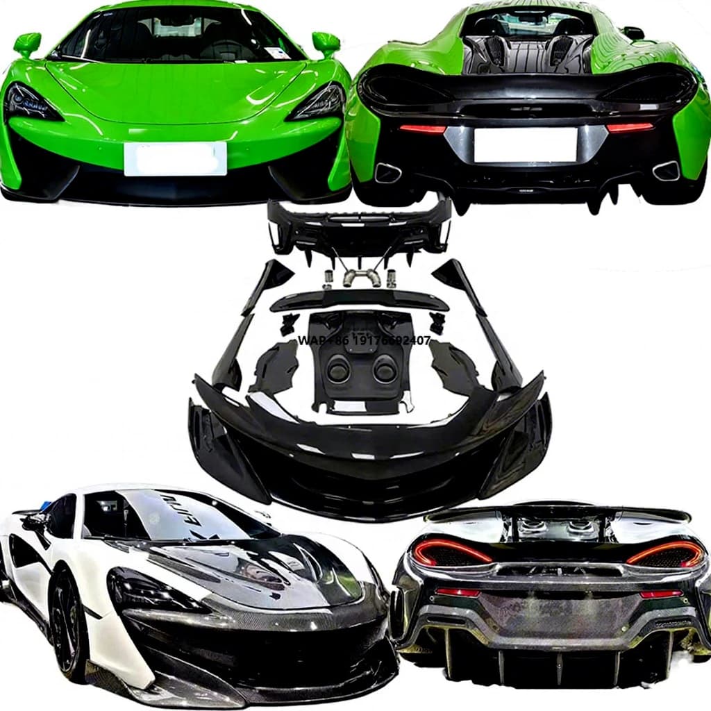 For 570/570s/540 Upgrade 600LT Body Kit Dry/Wet Carbon Fiber Bumpers Side Skirts Wing Spoiler Hood Rear Diffuser New