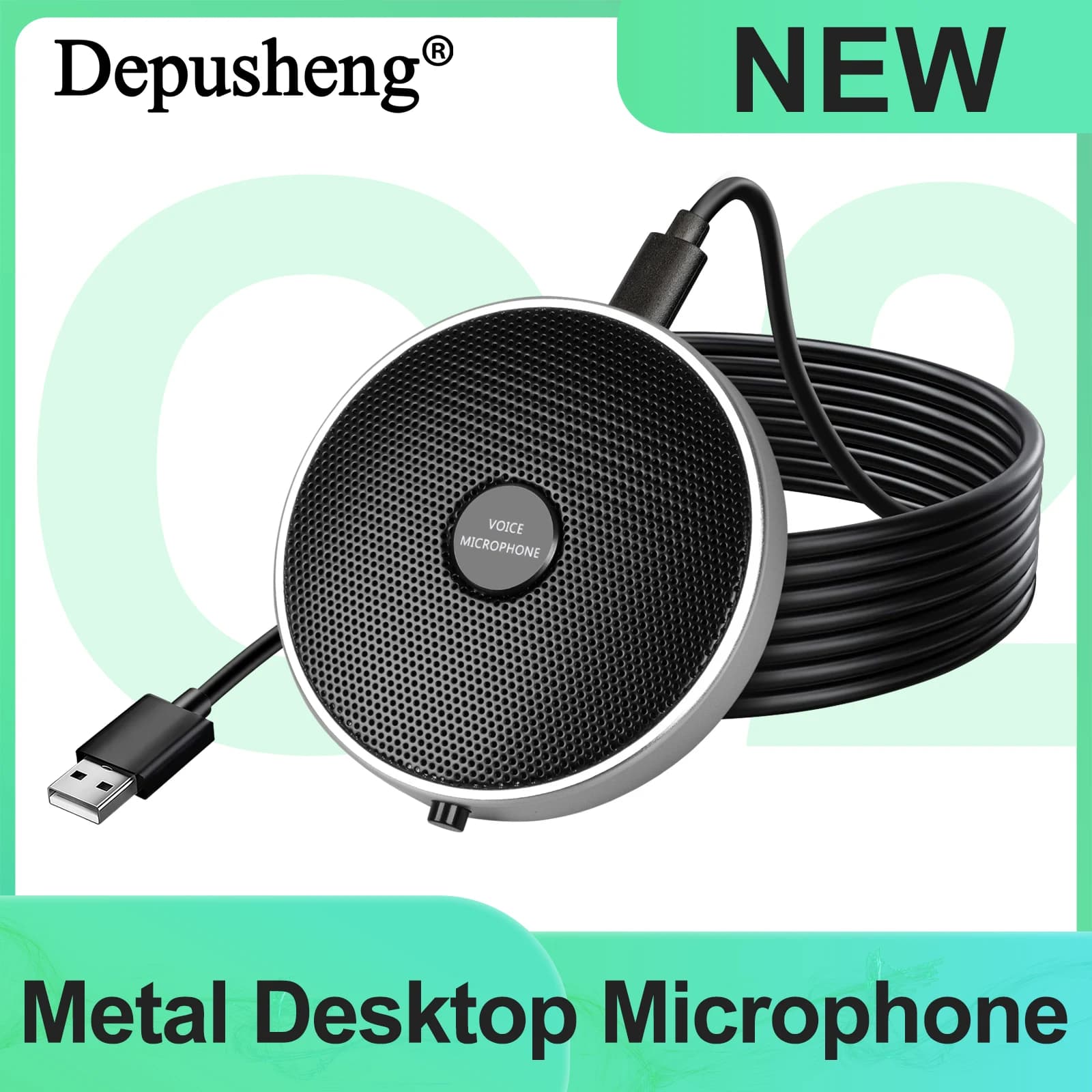Microfono USB Professionale Depusheng Q2, Dimensioni Mini Portatili per Registrazione Riunioni e Computer Desktop