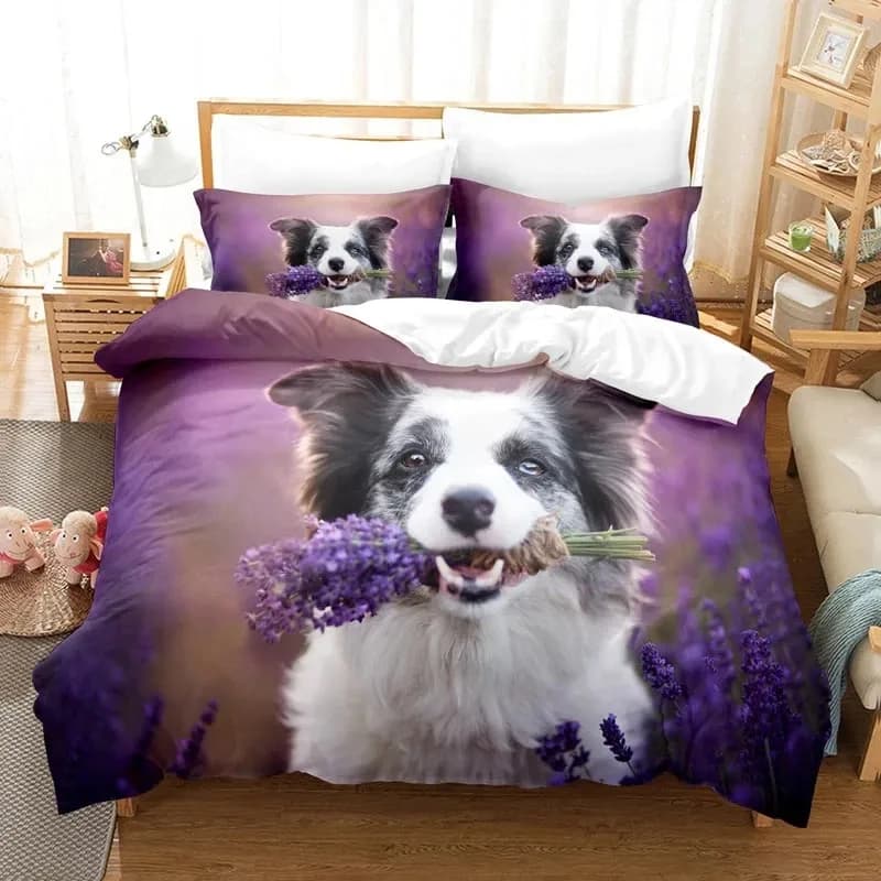Set biancheria da letto viola Copripiumino Trapunta Federa 3D Trapunte Lavanda Farfalla Doppio Completo King Queen Twin Singolo 2/3 PZ
