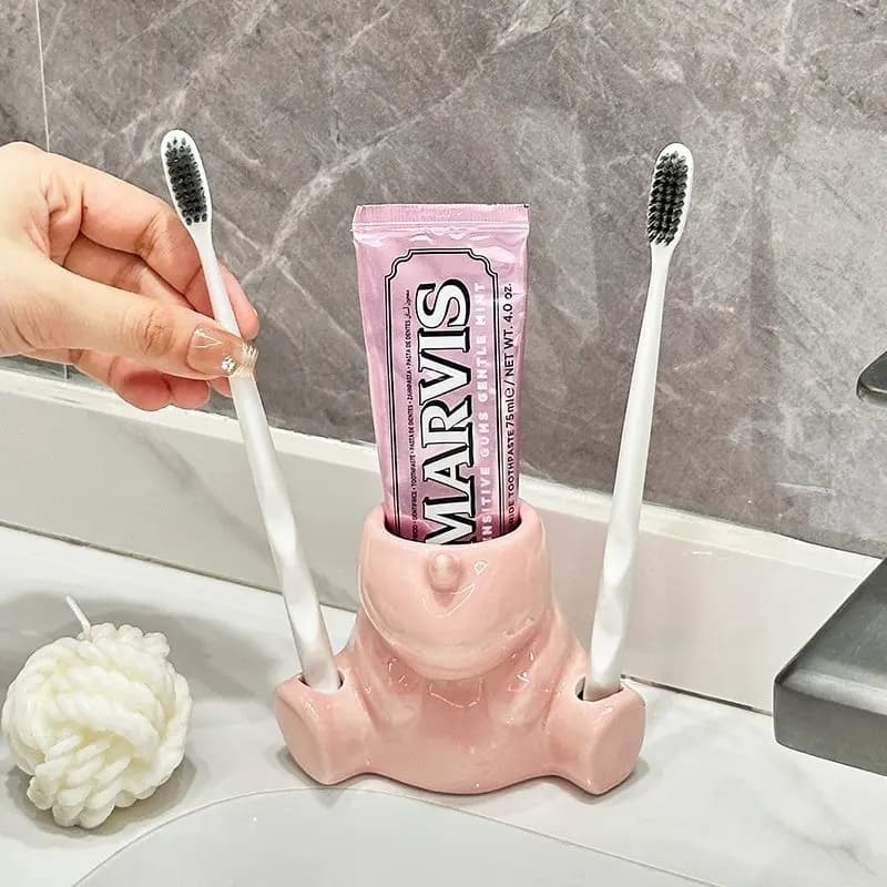 Portaspazzolino in ceramica Creativo Unicorno Portatile antiscivolo Impermeabile Portaoggetti per dentifricio Accessori per la decorazione del bagno