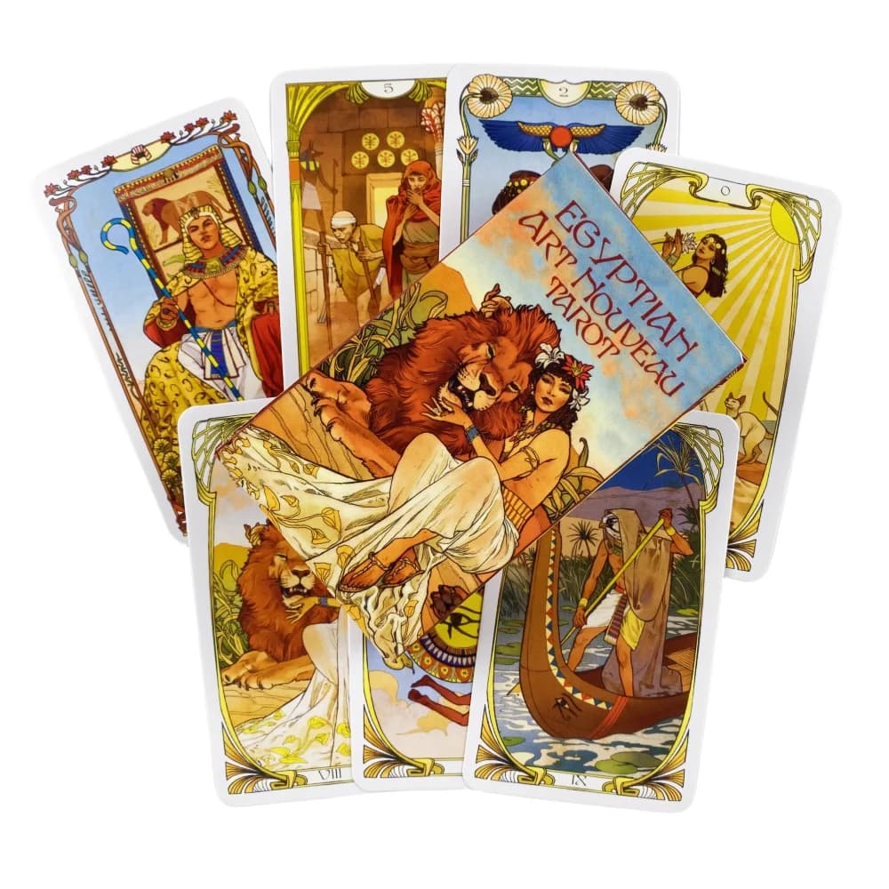 Arte egiziana Nouveau Tarocchi Mazzo di divinazione Versioni inglesi Edizione Oracle Board Giochi da tavolo per la festa