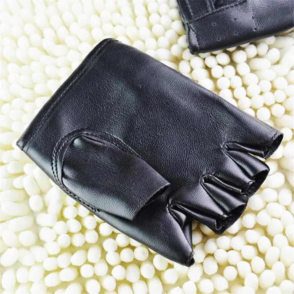 Men's Synthetic Leather Half Gloves for Theatre, Punk, Hip-Hop, Guide, Moto, Performance and Feste