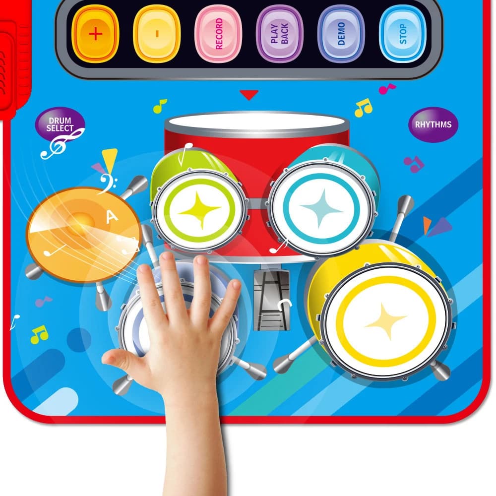 Educazione precoce dei bambini Kit batteria due in uno Coperta musicale Tamburo jazz Piano Pad Strumenti musicali Gioco Giocattoli per bambini per bambini