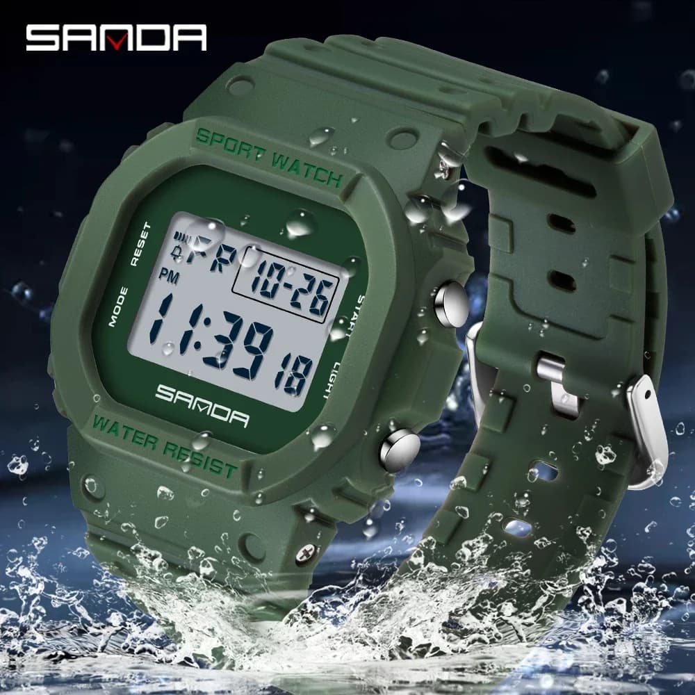 SANDA 2026 Men's Electronic Watch 2107, Digital Sporty wrist watch Impermeable Bright with Date, Ideal for Students and Swimming