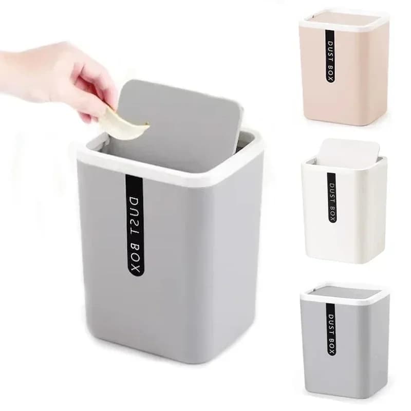 Mini Cestino Creativo da Scrivania, Contenitore per Rifiuti Domestici, Bidone della Spazzatura in Plastica per Ufficio, Scatola per Oggetti Vari