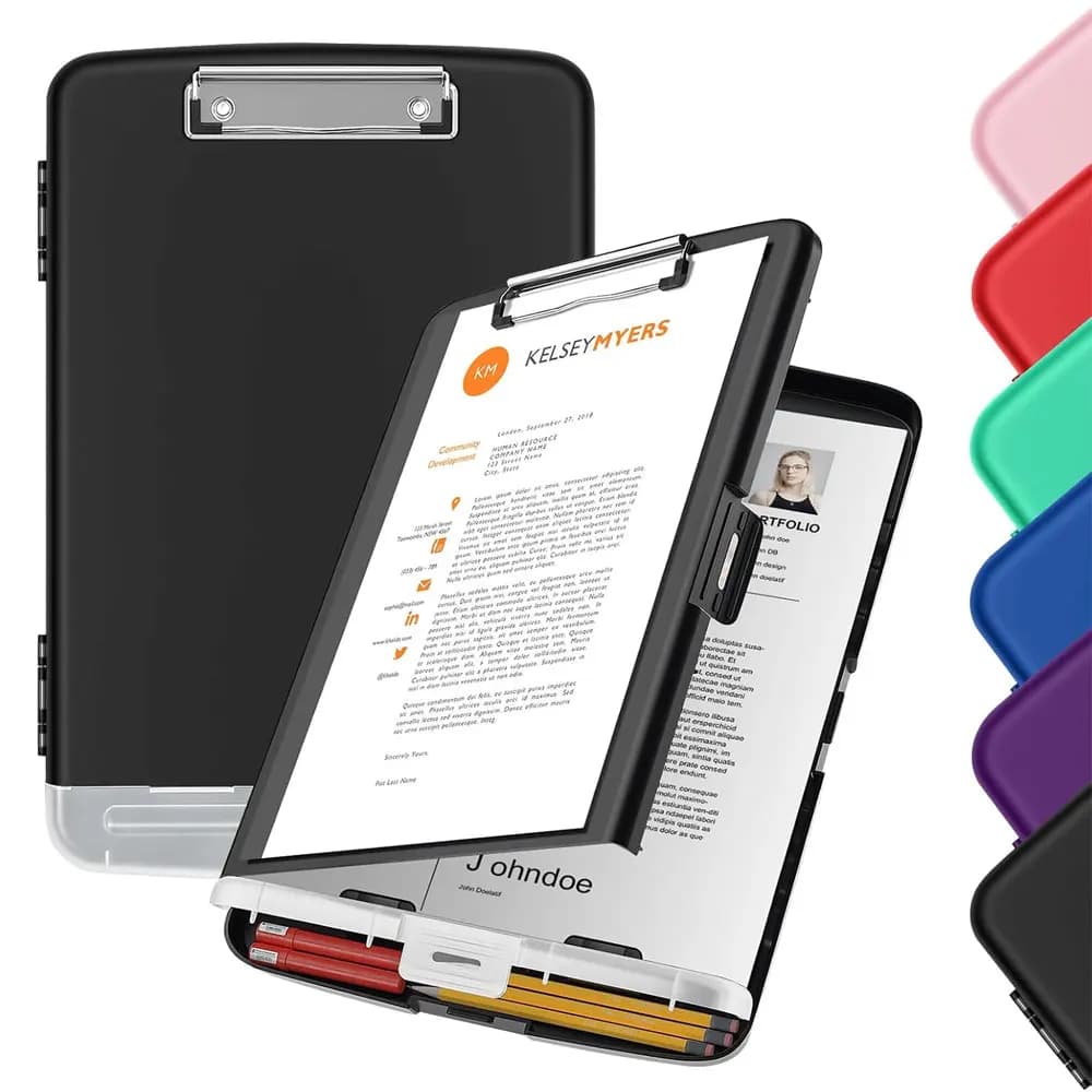 Tavoletta per scrivere con funzione di archiviazione, cartella per tavoletta per scrivere di grande capacità con portapenne, articoli per ufficio.