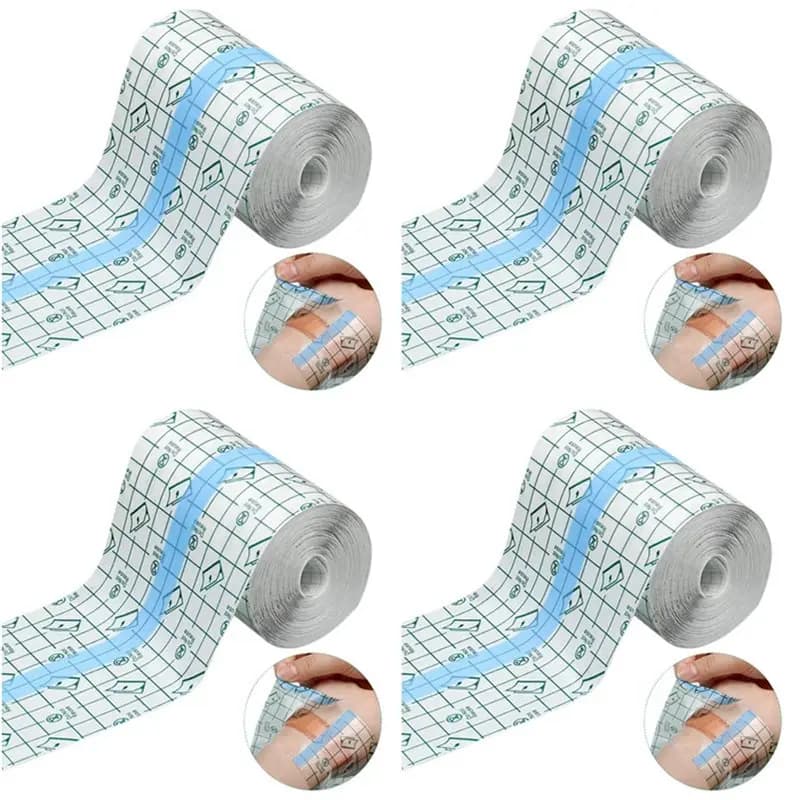 【HAPPY】4X Cerotto impermeabile per doccia, benda adesiva trasparente ed elastica per tatuaggi, nuoto, doccia (4 pollici x 10 iarde)