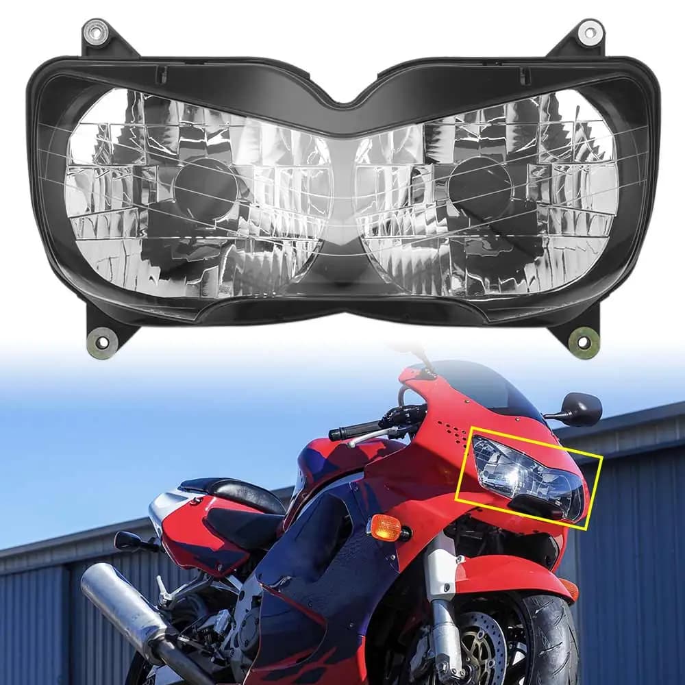 Gruppo Faro Anteriore ABS per Moto, Compatibile con Honda CBR900RR CBR919RR 1998-1999, Accessori, Guscio Nero per Faro