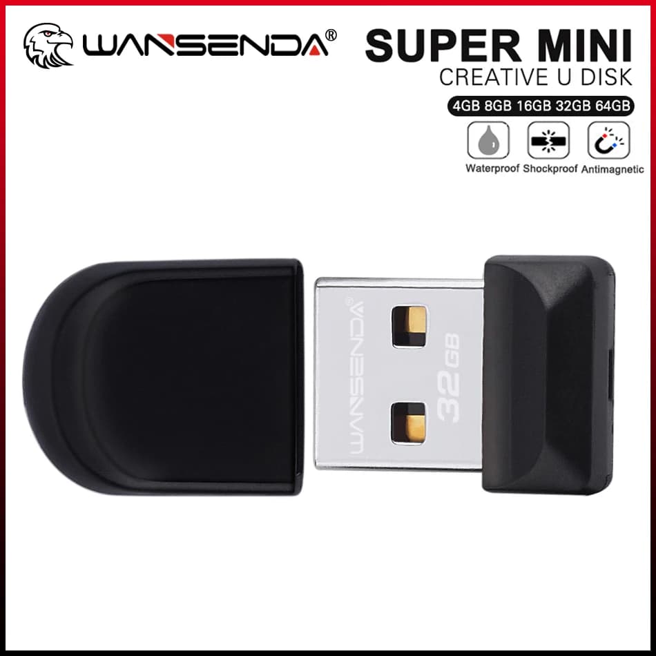 WANSENDA USB Flash Drive Super Mini Pen Drive 64GB 32GB 16GB 8GB 4GB Pendrive Memory Stick impermeabile Thumbdrive