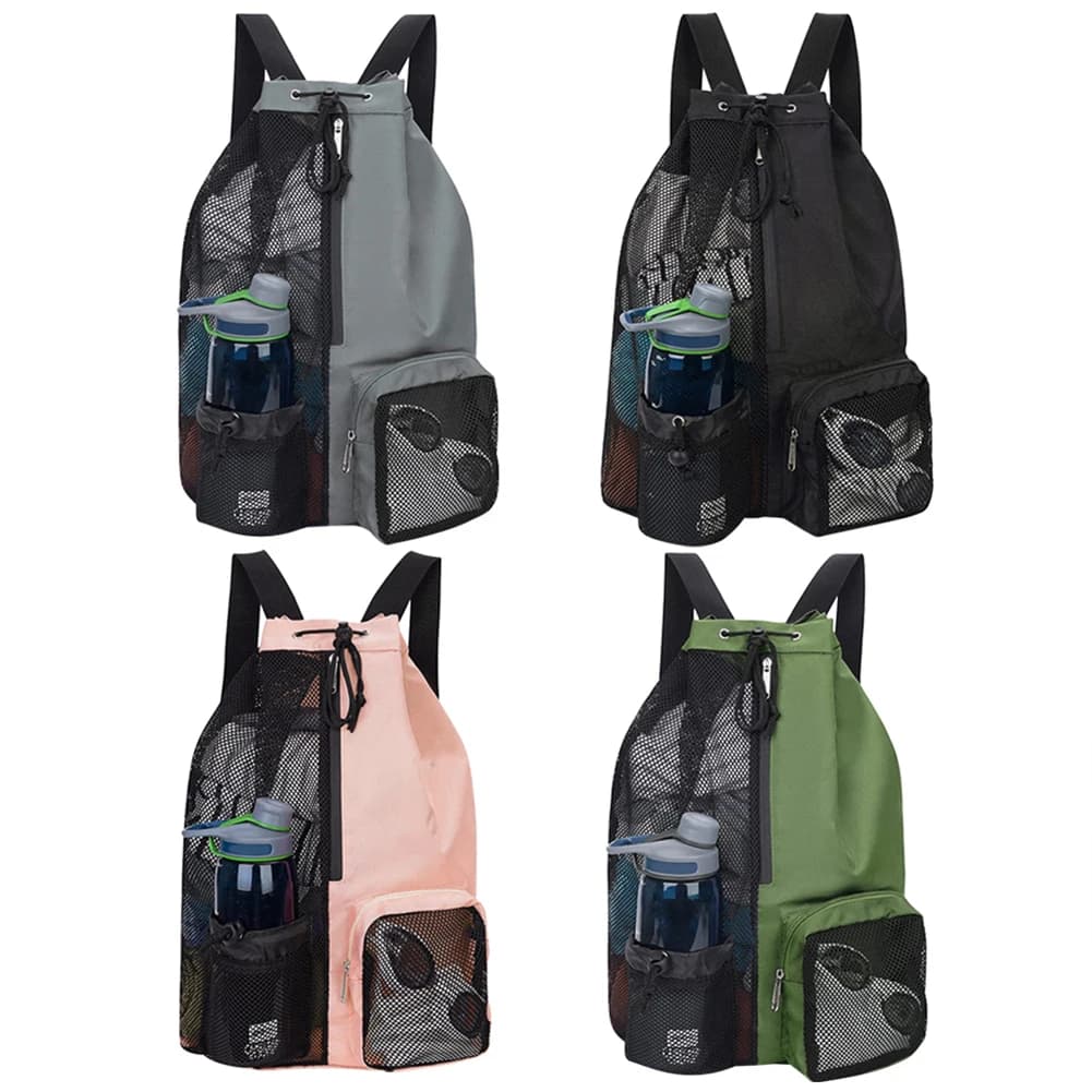 Borsa da palestra sportiva zaini da spiaggia con coulisse con tasche bagnate maglia addensata leggera e confortevole per attrezzature da allenamento