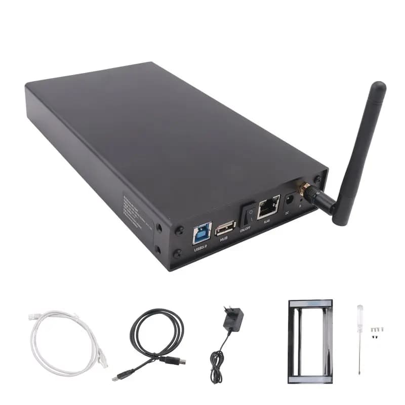 A23F-Portable 3.5 Inch HDD SSD Enclosure Portable USB3.0 Rj45 Ethernet NAS Network Streaming Server Storage For Case EU PLUG