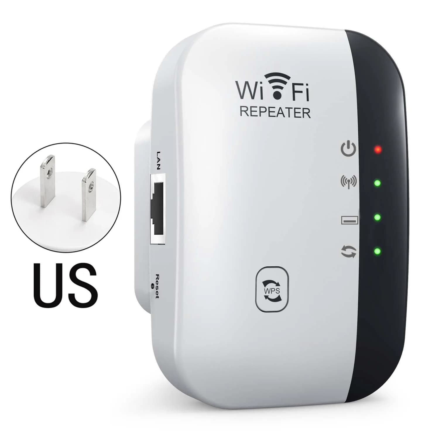 Ripetitore Wi-Fi Wireless, Amplificatore di Segnale, Estensore di Rete con Antenna Integrata, Router Wireless 300M