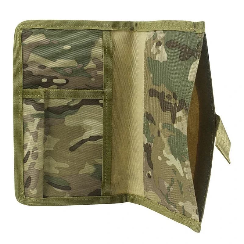 Copertina per promemoria tattica da 8 x 5 pollici con tasche Custodia per notebook per diario da campo all'aperto, attrezzatura per caccia e sopravvivenza Nessun libro