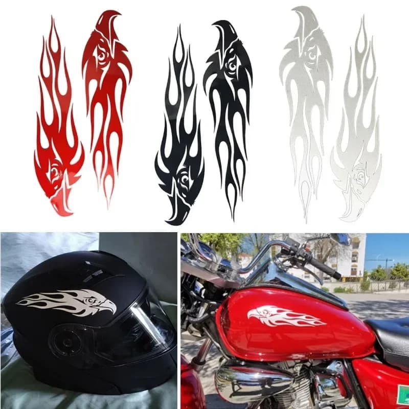 Set di Adesivi Fai-da-Te per Auto, Decalcomanie con Aquila e Fiamme, Adesivi Protettivi per Moto e Biciclette