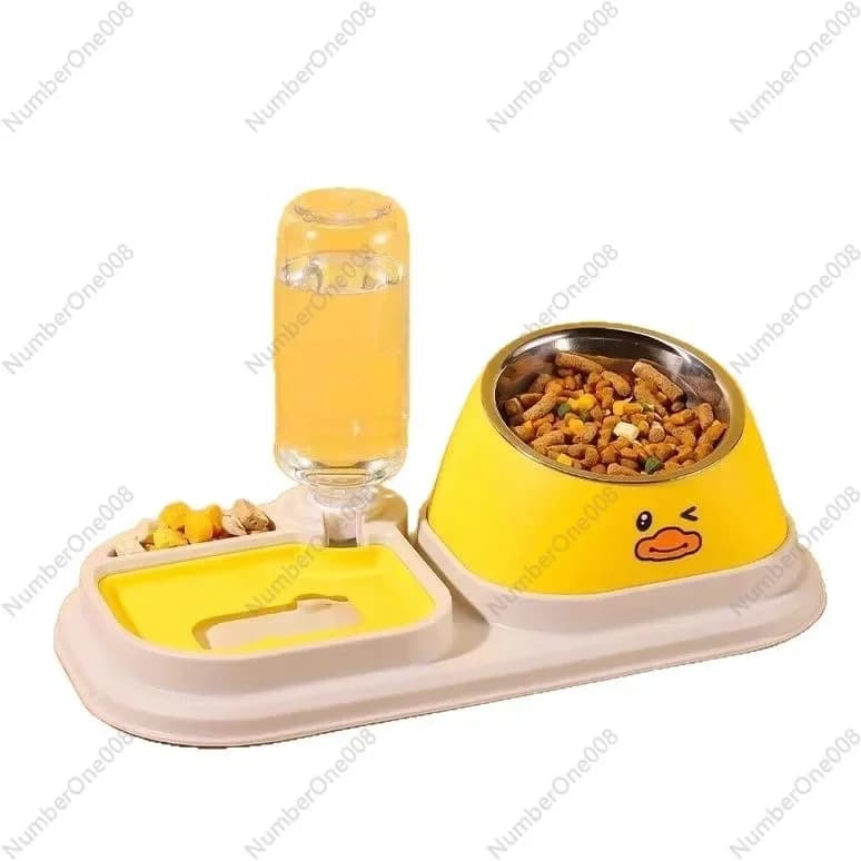 Ciotola Doppia Inclinata per Animali Domestici, Ciotola Anti-Soffocamento e Anti-Versamento per Cani e Gatti, Dispenser Automatico d'Acqua Antiscivolo per Animali