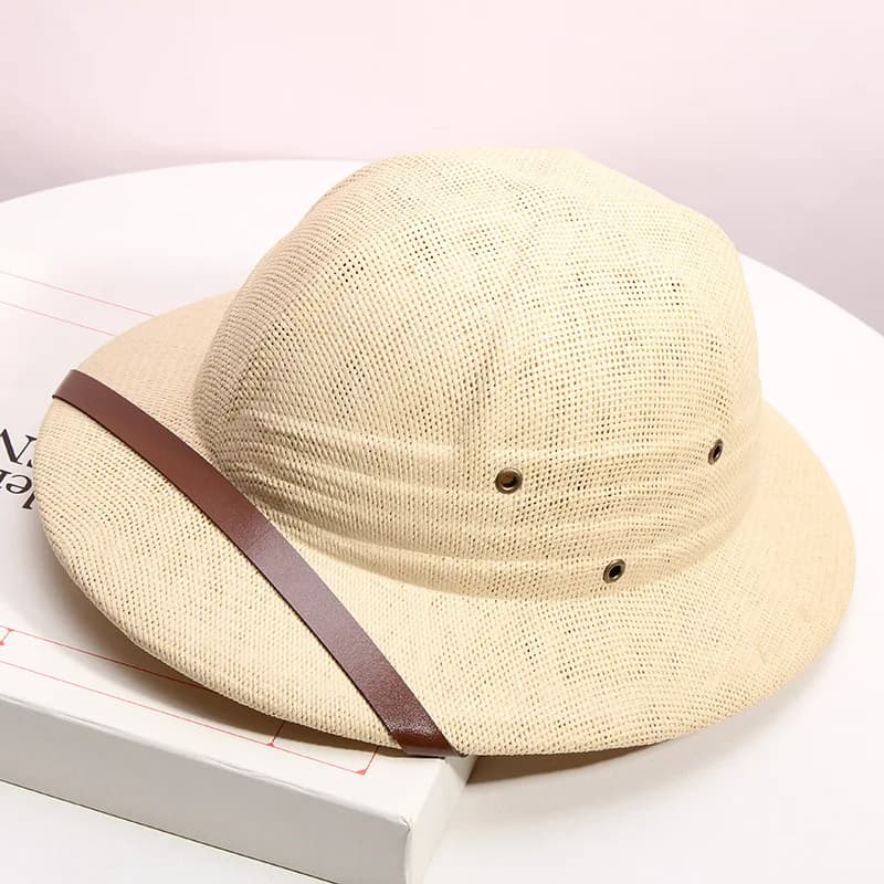 Cappello grande da uomo 2026, classico stile giapponese, in paglia rigida, per esterni, Fedora, cappello da sole, bucket hat, estivo, trilby, da equitazione, militare