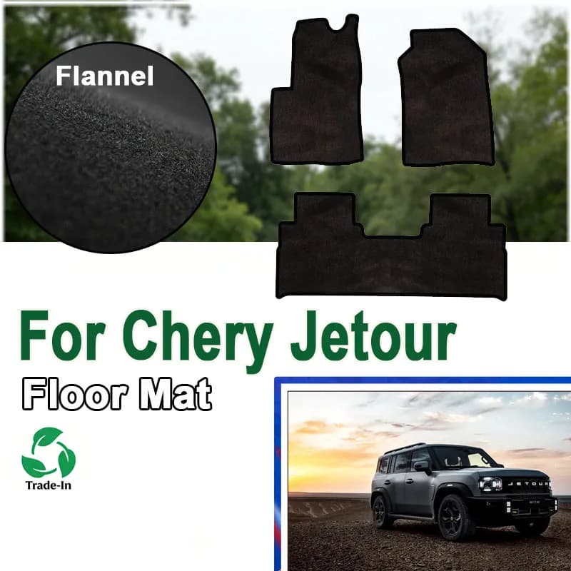 Tappetini in flanella per auto Chery Jetour Traveller T2 2023~2024, tappetini di lusso, rivestimenti per bagagliaio, accessori per interni auto