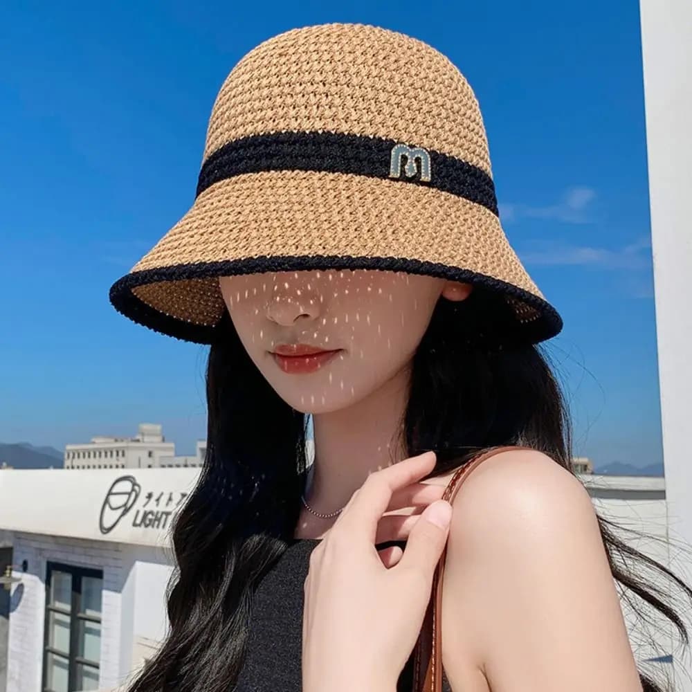 Elegante cappello da pescatore con fiocco pieghevole a tesa larga da donna cappello da sole parasole protezione UV protezione solare berretto da pescatore alpinismo
